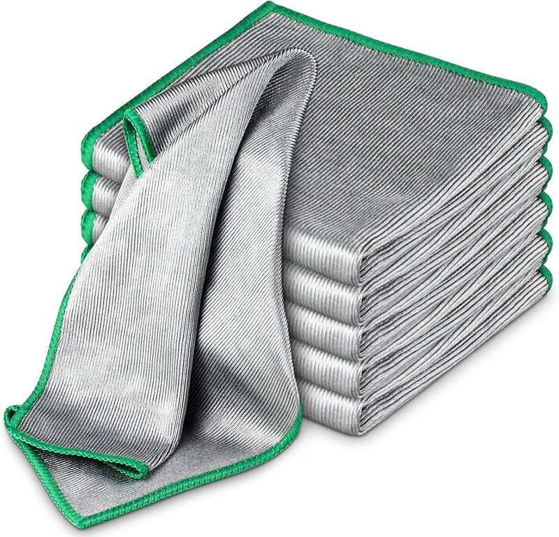 Airlab Glass Polishing Cloth Streak Free Miracle Cleaning Cloth Lint Free Microfiber Cleaning Rags for Glasses Kitchen Dish Mirrors Easy Clean, Pack of 6, 12" x 12" - Image 1