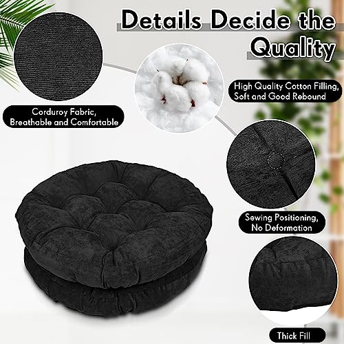 Jerify Floor Pillow Cushions Large Round Square Large Meditation Floor Pillow for Classroom Adult Meditation Picnic Party Seating Learning Daycare School(Round,Black,6 Pcs) - Image 4
