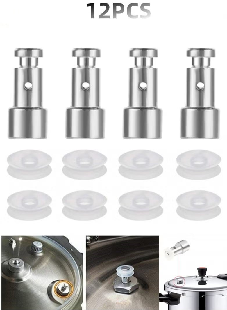 12 قطعة من قطع الغيار لطباخ الضغط الكهربائي، 4 قطع صمام طفو بديل عالمي مع 8 قطع من حشوات سيليكون الطفو لقطع طباخ الضغط الكهربائي، أجزاء لطباخ الضغط، وسادات مانعة للتسرب من السيليكون للطاقة لطباخ الضغط، حشوة طفو - Image 1