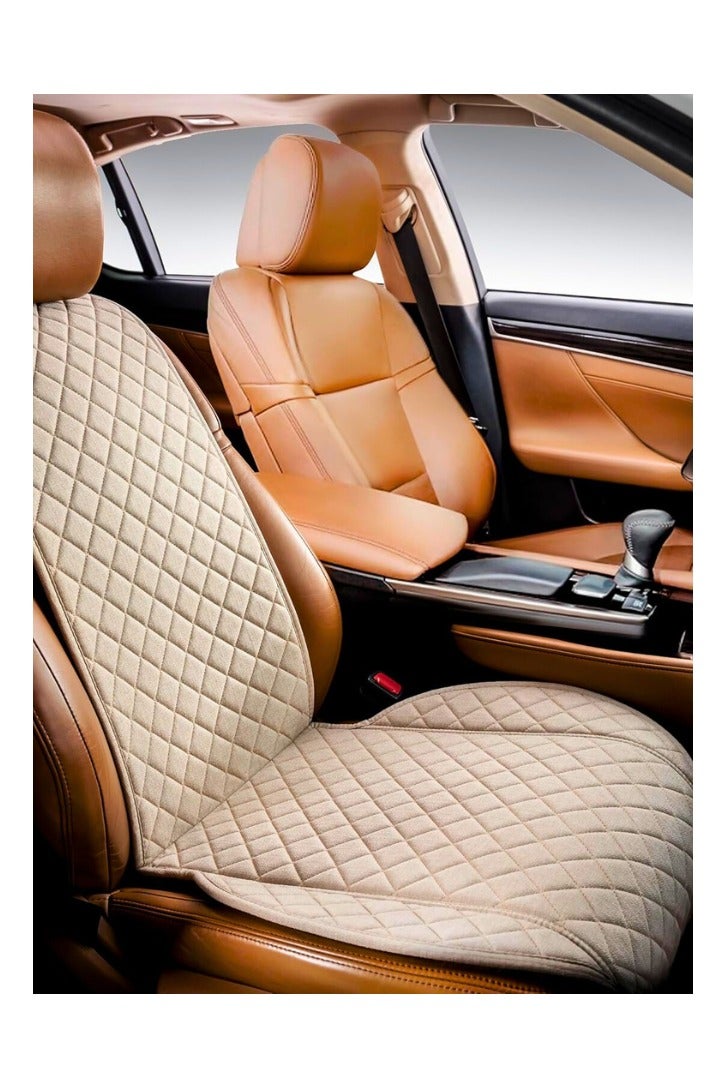 Chase Up Linen Car Seat Cover for All Seasons Soft & Breathable Front Premium Covers with Non-Slip Protector Universal Fits Most Automotive, Van, SUV, Truck - 1 Unit - Image 1