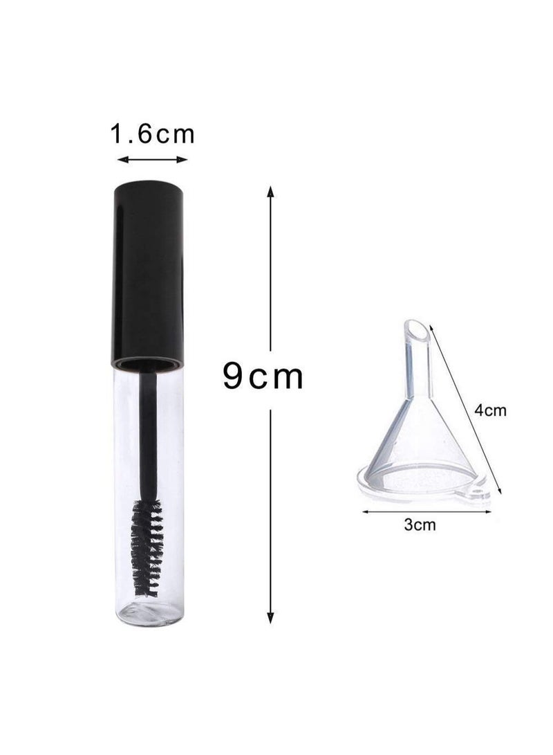 3 Pack 10ml Refillable Mascara Lip Gloss Tubes With Brush Wand, Empty Black Clear Cosmetic Bottles DIY Storage For Castor Oil Cosmetics - Image 2
