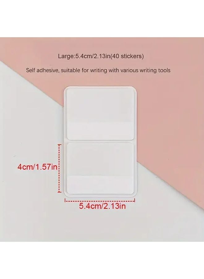 Large Frosted Simple Pure White Index Stickers Office Supplies Three Sizes - Image 1