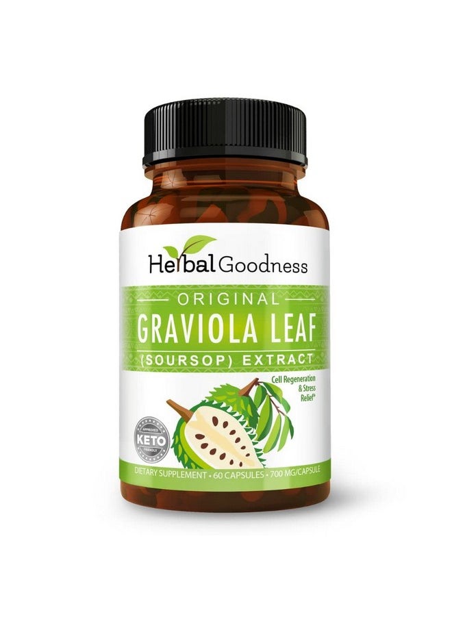 Graviola (Soursop) Leaf Extract Capsule 4X Soursop Capsules 60 Count/700Mg Per Serving (1 Bttl)