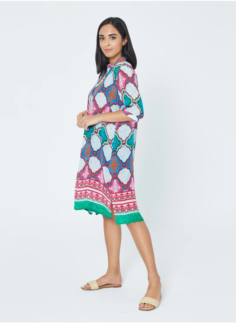 كوتور لابس Moroccan Inspired Printed Midi Dress