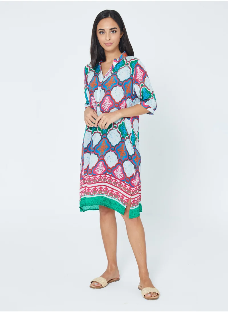 كوتور لابس Moroccan Inspired Printed Midi Dress