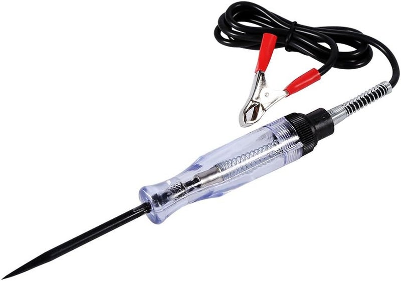Carbon Steel 12V 24V DC Automotive Circuit Tester Pen with Long Probe Light Bulb - Image 1