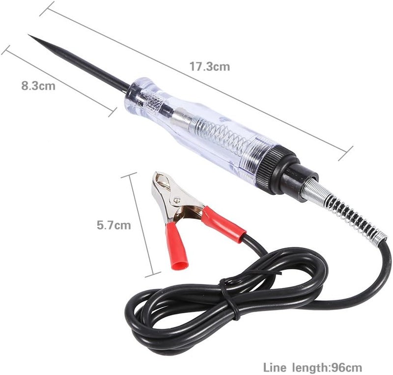 Carbon Steel 12V 24V DC Automotive Circuit Tester Pen with Long Probe Light Bulb - Image 5