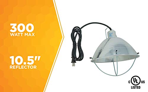 Woods 0165 Brooder Lamp with Bulb Guard;10.5 Inch Reflector and 6 Foot Cord (250 Watt; 18/2 SJTW); 0 - Image 4