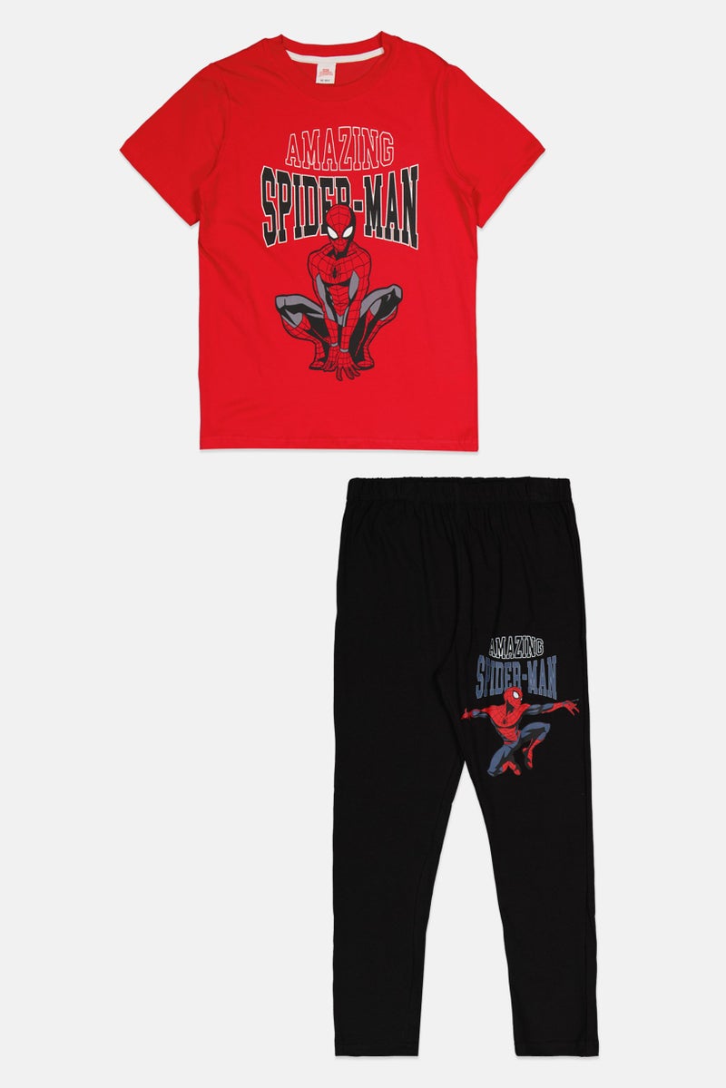 MARVEL Kids Boy 2 Pieces Spiderman Pajama Set, Multicolor - Image 1
