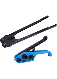 Rubik Strapping Tensioner & Plier Kit 13-19mm, Heavy Duty Manual PET Packaging Strap Banding Tools for Securing Packages and Pallets (Black/Blue)  - Image 1