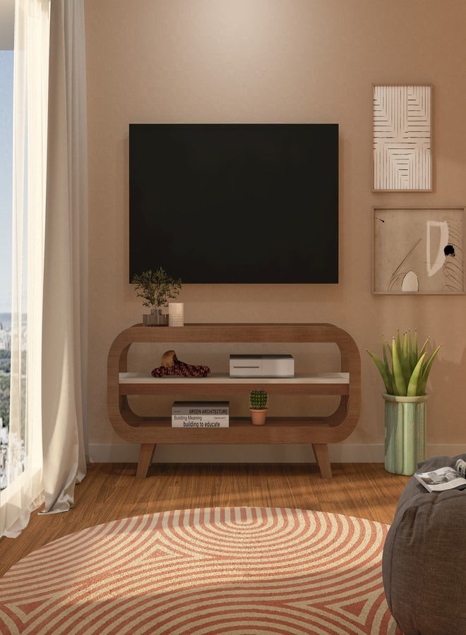 Pilati 50" Modern TV Rack. 140 x 46.5 x 9 cm. Cherry Color - Image 1