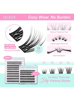 Calailis Self Adhesive Eyelashes 72Pcs D Curl No Glue Needed Wispy Lash Clusters Press On Diy Cluster Lashes Pre Glued Reusable Glueless Eyelash Clusters Kit With Tweezers For Beginners (Zbp10)  - Image 4