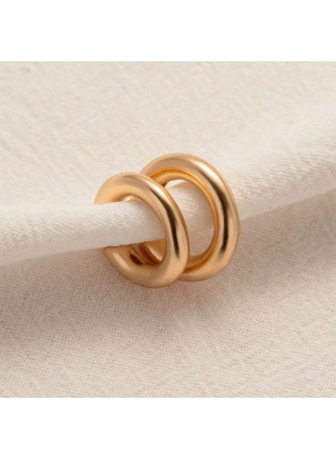 Goolsky European & American Style C-Shaped Clip-On Earrings for Women – Minimalist Chic Ear Cuffs, No Piercing Anti-Tarnish, Daily Wear/Parties Fashion Look - Image 4