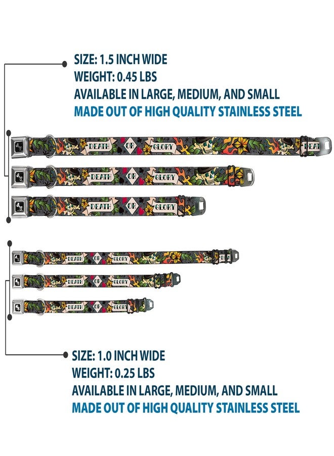 Buckle Down Buckle-Down Dog Collar Seatbelt Buckle Death Or Glory Gray 11 to 17 Inches 1.0 Inch Wide, Multicolor, DC-W30410-M - Image 3
