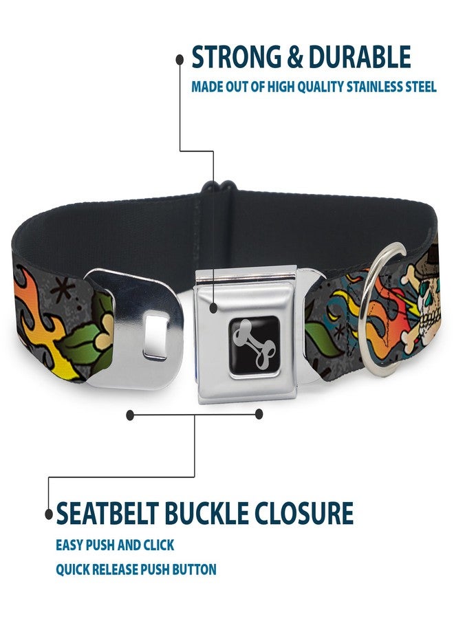 Buckle Down Buckle-Down Dog Collar Seatbelt Buckle Death Or Glory Gray 11 to 17 Inches 1.0 Inch Wide, Multicolor, DC-W30410-M - Image 4