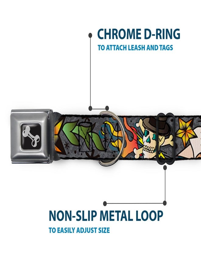 Buckle Down Buckle-Down Dog Collar Seatbelt Buckle Death Or Glory Gray 11 to 17 Inches 1.0 Inch Wide, Multicolor, DC-W30410-M - Image 5