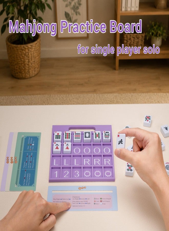 Tinzum Solo Mahjong Board, Line Finder with Rule for Single Player Practice - Image 2