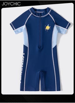 Joychic Boys Summer Short Sleeved Round Neck Quick-drying and breathable Swimwear One-Piece Children Zipper Beach Wear  - Image 1