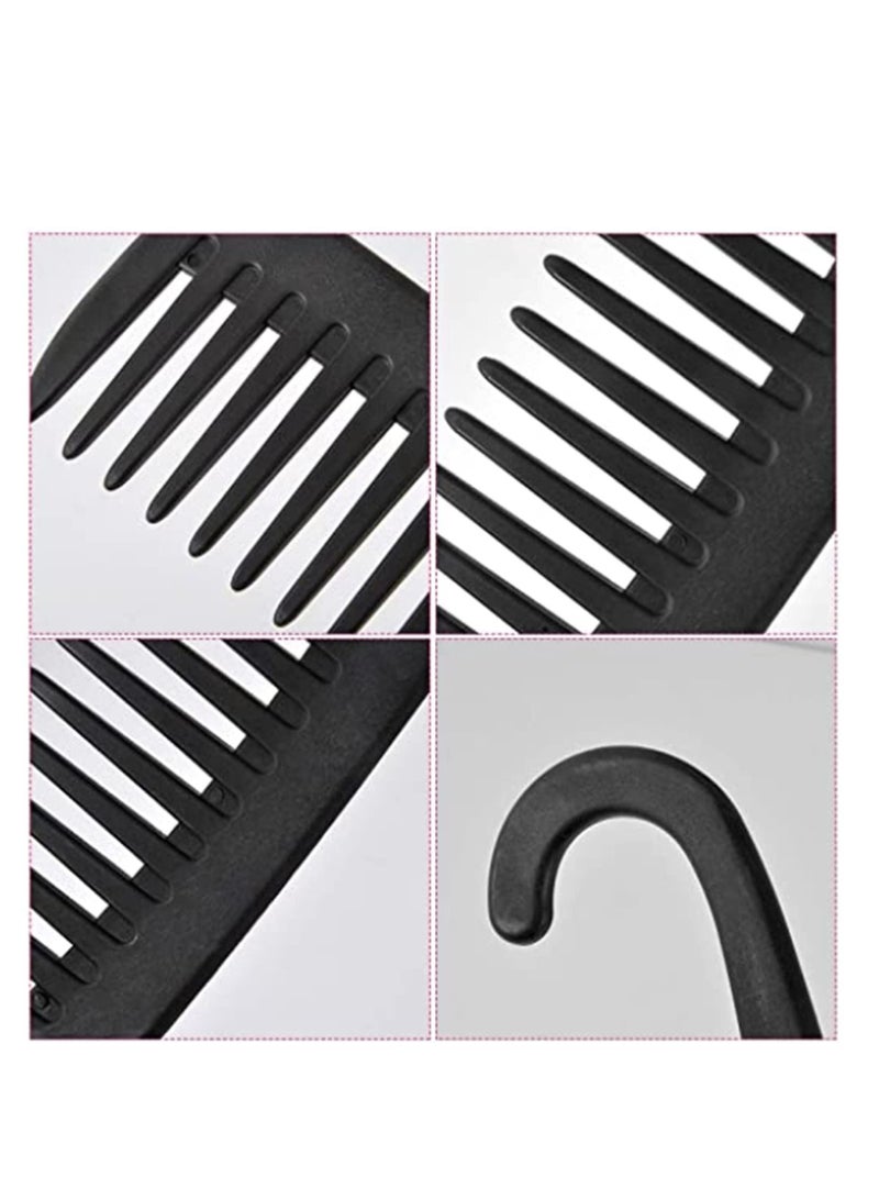 Y&D Wide Tooth Comb Shower with Hook Anti-static Detangling Large Teeth Detangler for Curly Long Wet Dry Straight Hair, Premium Tangle Free Combs Women Salon Daily Use Black - Image 5