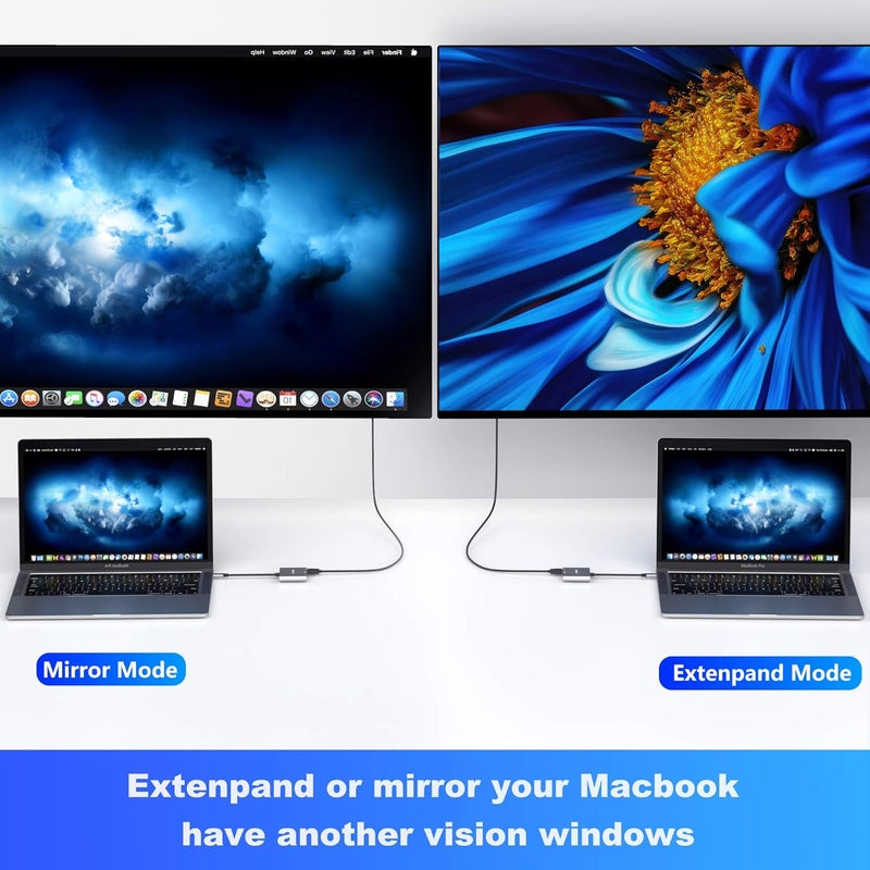محول متعدد المنافذ USB-C إلى HDMI، م��ور Type-C Thunderbolt 3 إلى HDMI بدقة 4K ومنفذ USB 3.0 ومنفذ ش��ن USB-C، محول AV رقمي متعدد المنافذ USB لأجهزة MacBook وMacBook Pro/Air وGalaxy S8/S9 - Image 4