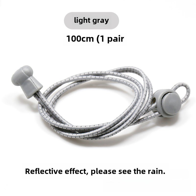 إسكدنيا Elastic No-Tie Shoelaces Kids Reflective Spring Lock Light gray