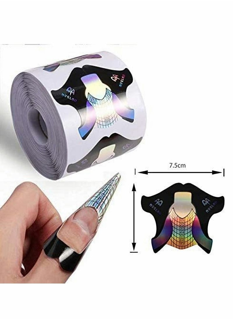 Excefore Nail Form Tips, Shape Nail Art Acrylic Extension Nail Forms Stickers Extension Builder Form Stencil Manicure Tool DIY Home Salon Supplies-400 Pcs  - Image 2