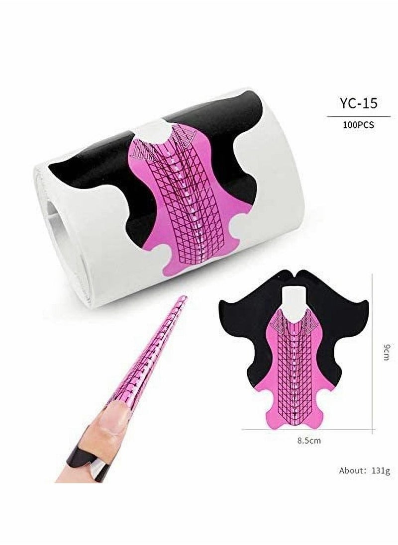 Excefore Nail Form Tips, Shape Nail Art Acrylic Extension Nail Forms Stickers Extension Builder Form Stencil Manicure Tool DIY Home Salon Supplies-400 Pcs  - Image 3