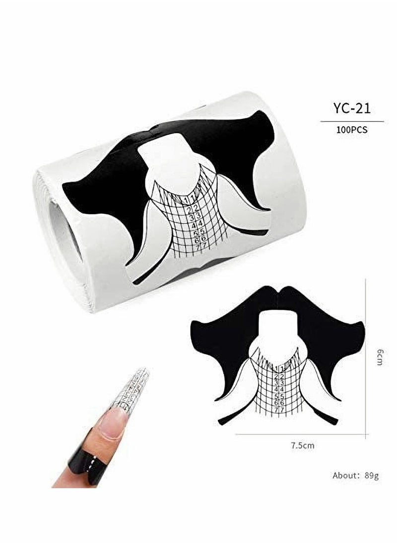 Excefore Nail Form Tips, Shape Nail Art Acrylic Extension Nail Forms Stickers Extension Builder Form Stencil Manicure Tool DIY Home Salon Supplies-400 Pcs  - Image 4