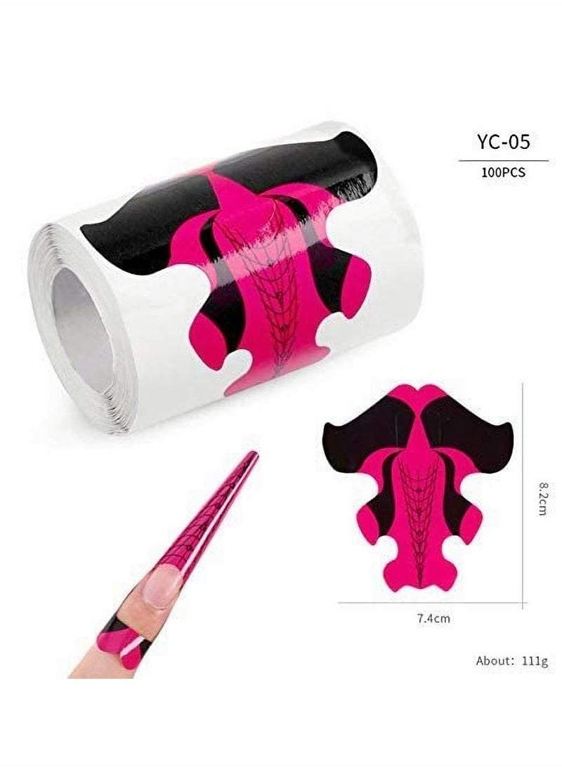 Excefore Nail Form Tips, Shape Nail Art Acrylic Extension Nail Forms Stickers Extension Builder Form Stencil Manicure Tool DIY Home Salon Supplies-400 Pcs  - Image 5