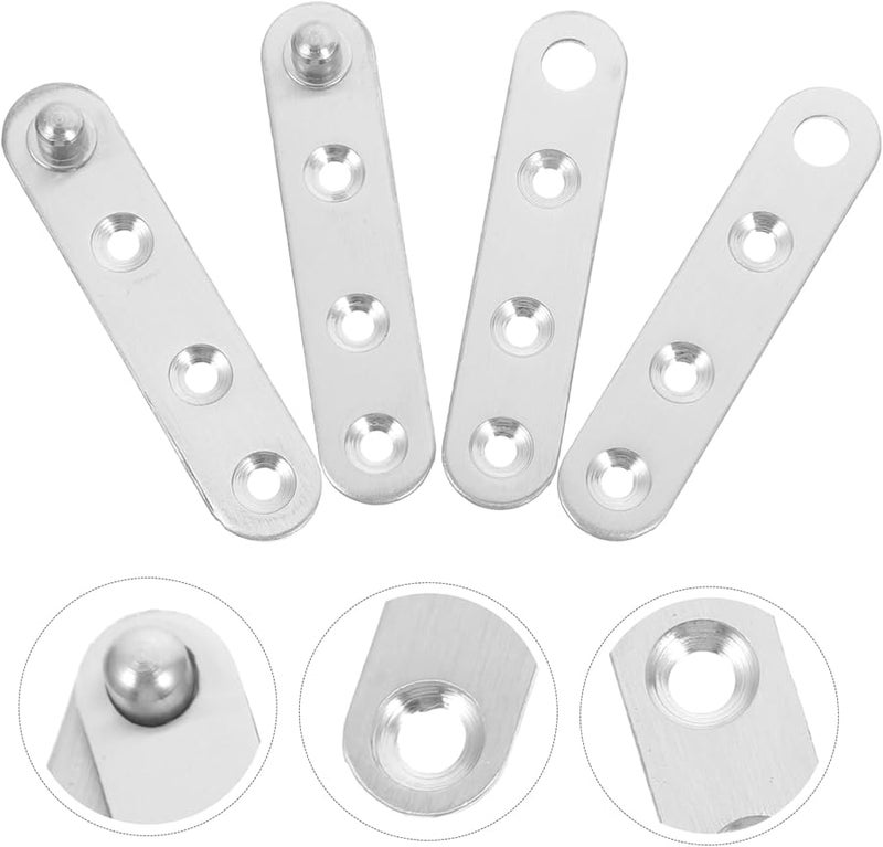 10Pcs Silver Stainless Steel Concealed Pivot Hinges For Smooth Cabinet And Shed Doors - Image 3