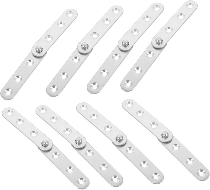 10Pcs Silver Stainless Steel Concealed Pivot Hinges For Smooth Cabinet And Shed Doors - Image 2