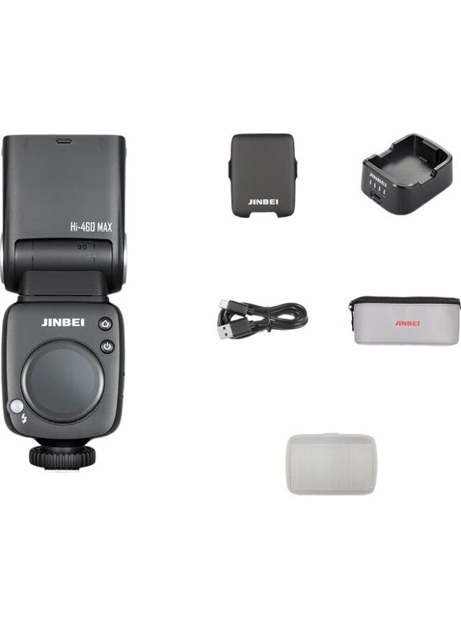 Jinbei فلاش جينبي Hi-460Max للكاميرات الرقمية وكاميرات المرايا، مزامنة عالية السرعة TTL، محمول، مناسب للتصوير الخارجي، متوافق مع سوني Hi-460Max نسخة سوني (لـ سوني) - Image 1
