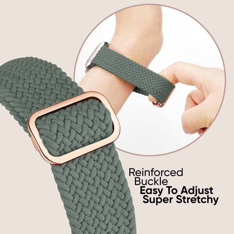 Knossen 6 Pack Braided Stretchy Bands Compatible with Apple Watch Band 38mm 40mm 41mm 42mm 44mm 45mm 46mm 49mm Women Men, Adjustable Nylon Solo Loop Elastic Straps for iWatch Series 11 10 9 8 7 6 5 4 SE Ultra - Image 5