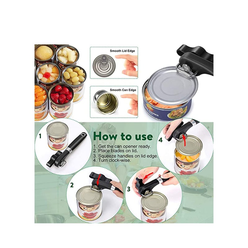 SOLARAE Can Opener, Kitchen Safety for Restaurant No Sharp Edges Arthritis Camping Can Open tool Side Cut Manuel Hand Held Smooth Edge Ergonomic - Image 4