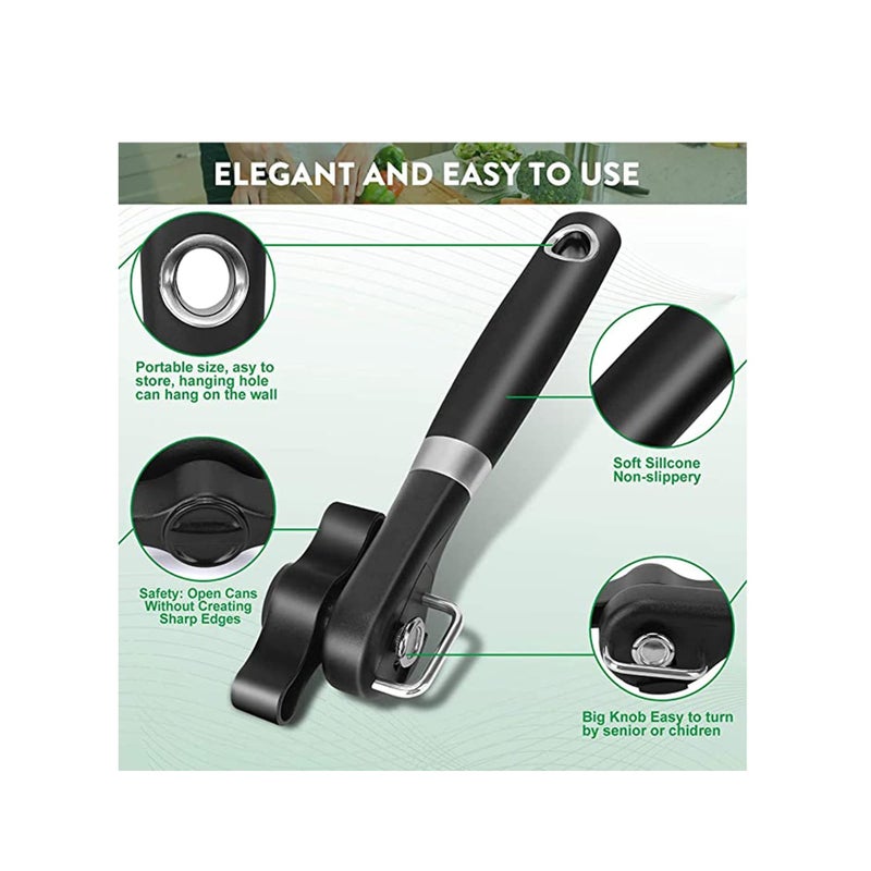 SOLARAE Can Opener, Kitchen Safety for Restaurant No Sharp Edges Arthritis Camping Can Open tool Side Cut Manuel Hand Held Smooth Edge Ergonomic - Image 2