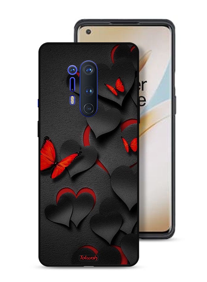 Tolwak OnePlus 8 Pro Protective Case Cover Hearts And Butterflies Pattern - Image 1