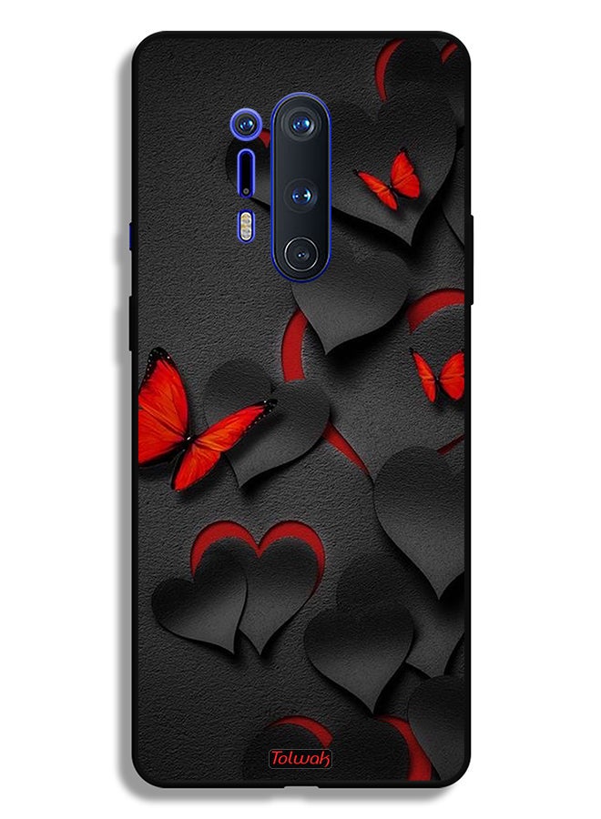 Tolwak OnePlus 8 Pro Protective Case Cover Hearts And Butterflies Pattern - Image 2