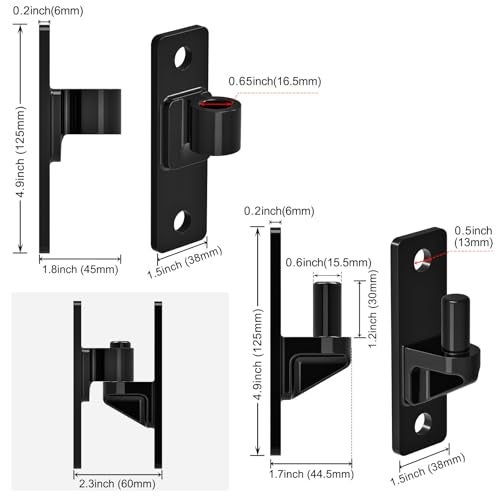 Lifeswell Heavy Duty 4.9" Gate Hinges, Steel Hinges with Electroplated Coating, 2‑Pack Wall‑Mount Female & Male Hinges for Fences & Farm Gates, 600 lbs Capacity - Image 2