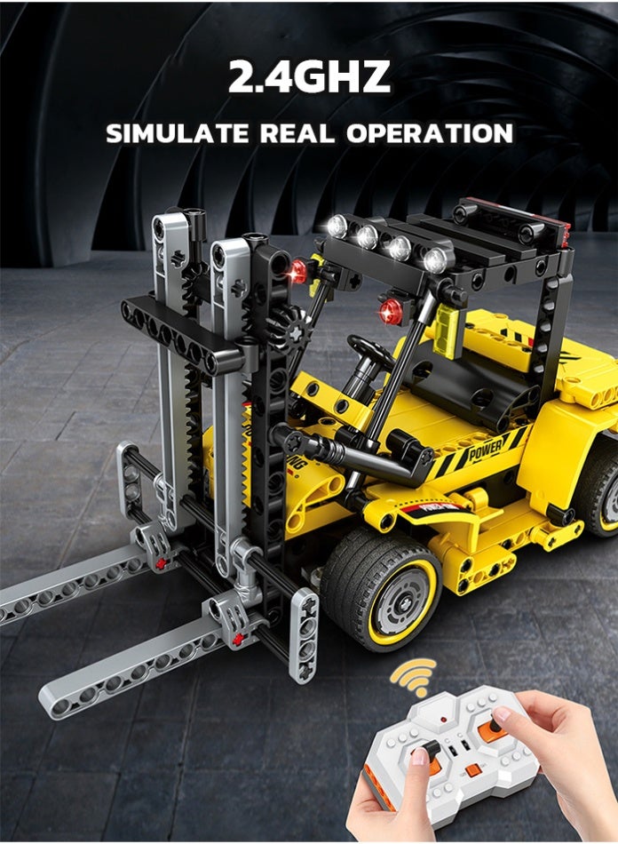MINGDI Engineering Forklift Building Blocks Toy - 2.4GHz Remote Control Construction Vehicle Set, STEM Educational DIY Assembly Bricks for Kids Aged 6+ - Image 5