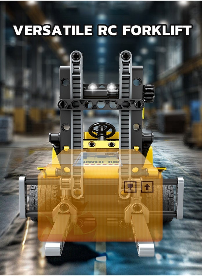 MINGDI Engineering Forklift Building Blocks Toy - 2.4GHz Remote Control Construction Vehicle Set, STEM Educational DIY Assembly Bricks for Kids Aged 6+ - Image 4