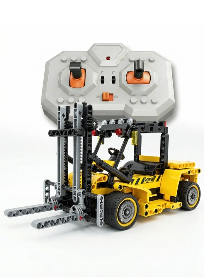 MINGDI Engineering Forklift Building Blocks Toy - 2.4GHz Remote Control Construction Vehicle Set, STEM Educational DIY Assembly Bricks for Kids Aged 6+ - Image 2