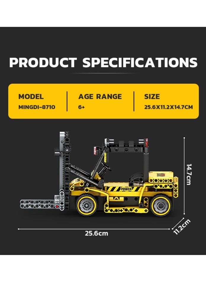 MINGDI Engineering Forklift Building Blocks Toy - 2.4GHz Remote Control Construction Vehicle Set, STEM Educational DIY Assembly Bricks for Kids Aged 6+ - Image 3