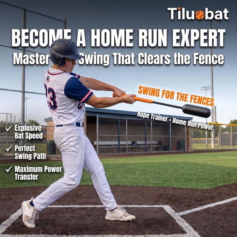 Tiluobat Yellow Baseball Rope Swing Training Bat with 12 Training Balls - Image 4