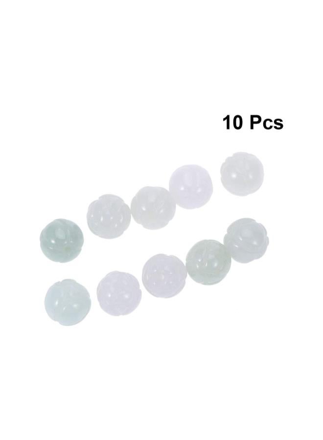 klarako 10pcs Round Loose Stone Beads Lotus Flower Jade Beads for Bracelet Necklace Jewelry Making Supply 10mm  - Image 3