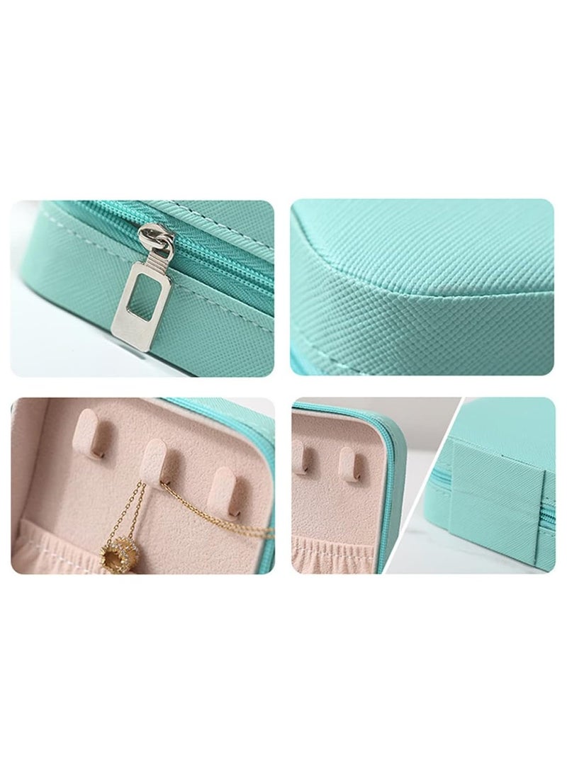 Green Small Jewelry Box, Rings, Earrings, Necklace and Bracelet Organizer, mini Travel portable Jewelry Case, Gifts for Girls, Jewelry Display Case  - Image 3