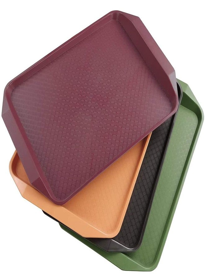 Qskely Plastic Fast Food Trays for Eating, 17" x 11.8", Set of 4 - Image 1