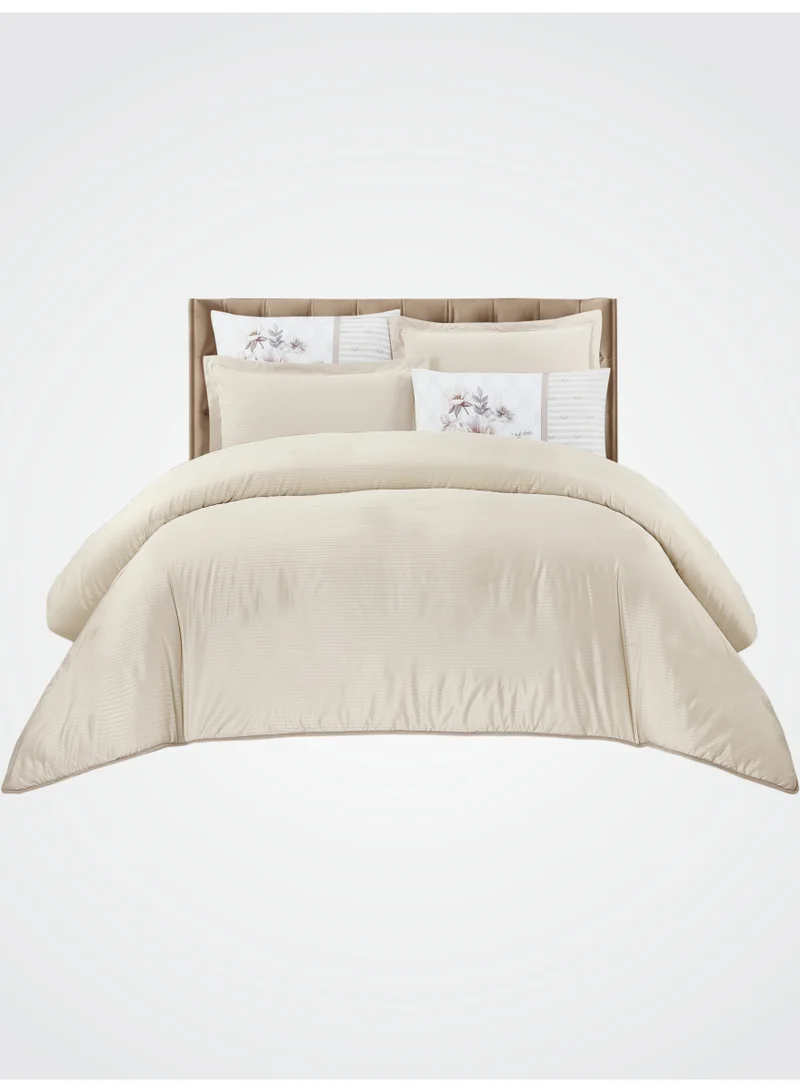 Donetella Duvet Set 4-Pcs Single Size Striped Microfiber Bed Set With 1 Duvet Cover Fits -100 x 200cm- 1 Fitted Sheet 1 PillowSham And 1 Pillowcases(Without Filler)