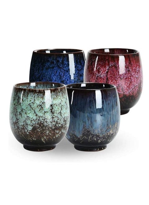 4-Piece Ceramic Tea Cup Tea Set Made of Pure Handmade Ceramics