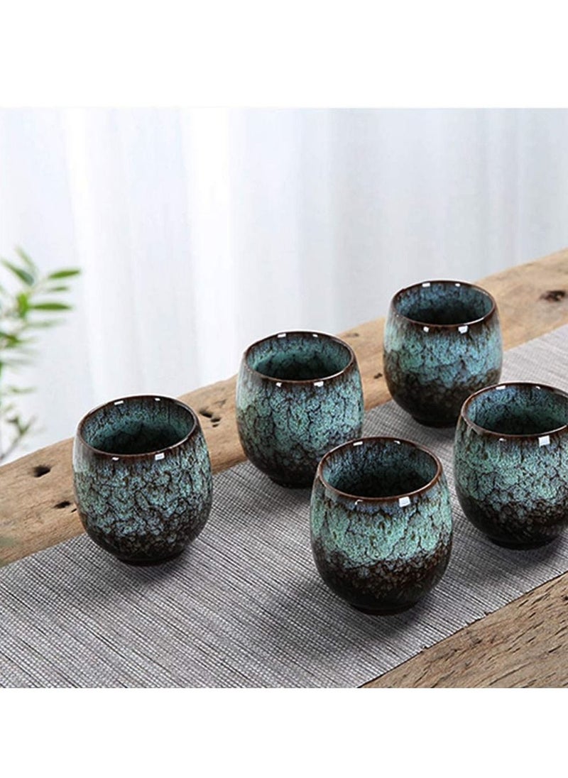 4-Piece Ceramic Tea Cup Tea Set Made of Pure Handmade Ceramics