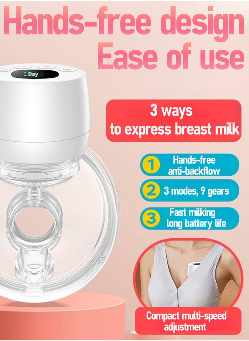 HEROCKX Breast Pump Wearable Breast Pump Hands-Free Breast Pump Electric Breast Pump 3 Modes And 9 Levels, White  - Image 2
